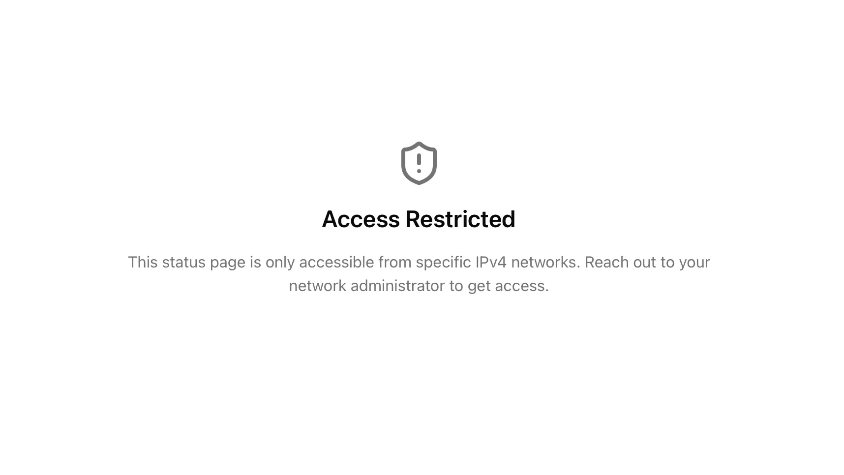Status Page IP Restriction